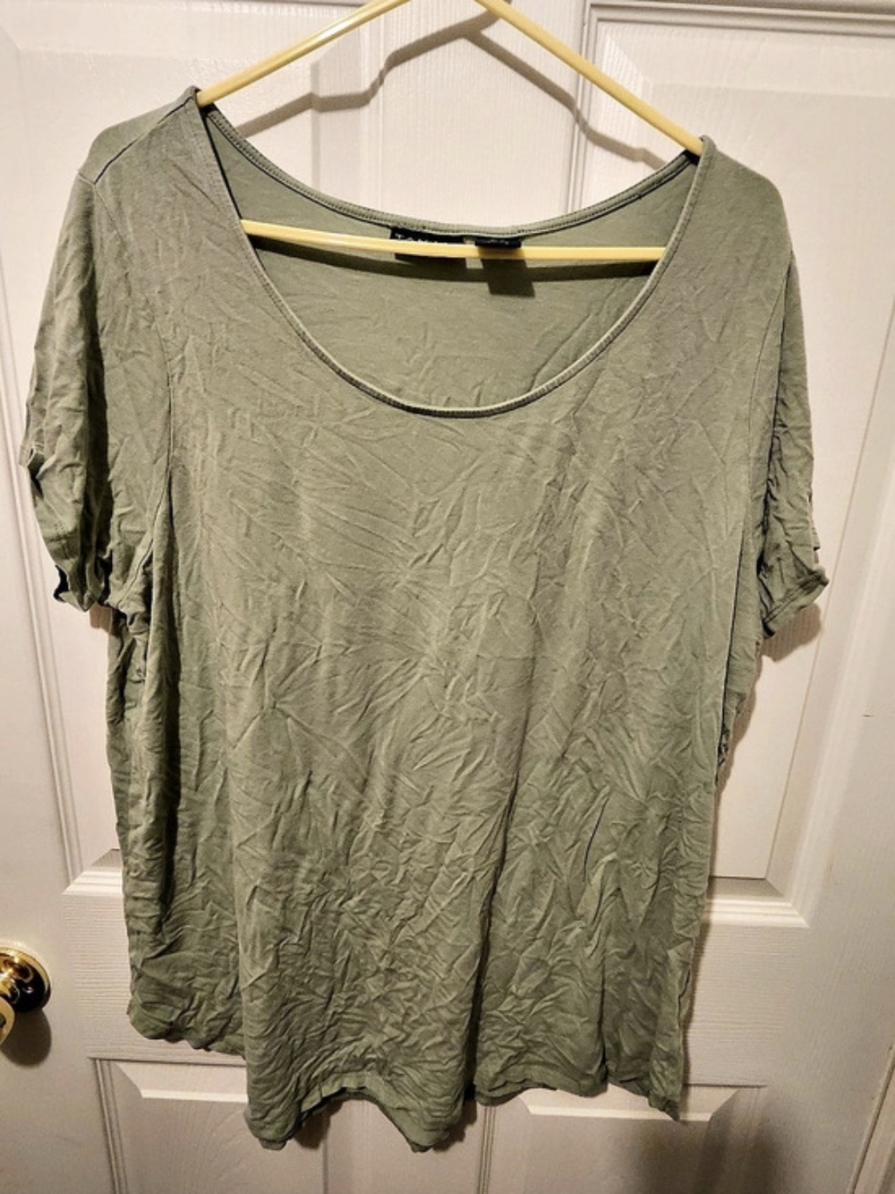 Tahari Short Sleeve Top in Green Size 1X